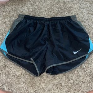 black/grey/blue nike shorts